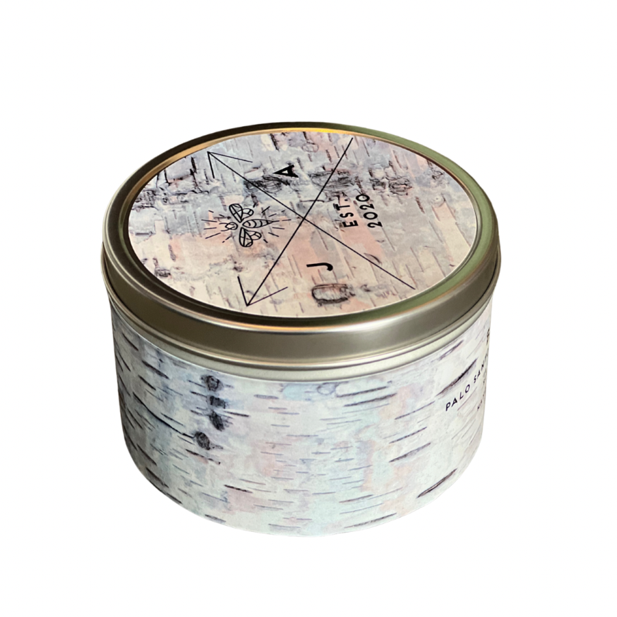 Birch Bark Wooden Wick 11 oz Tin Candle