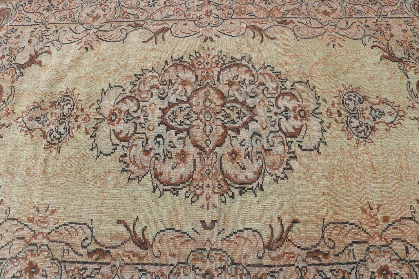 Large Turkish Oushak Wool Rug for Dining Room