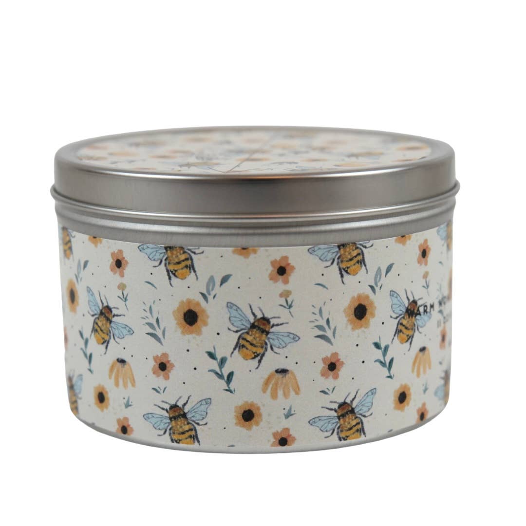 Honey Bee Wooden Wick 11 oz Tin Candle