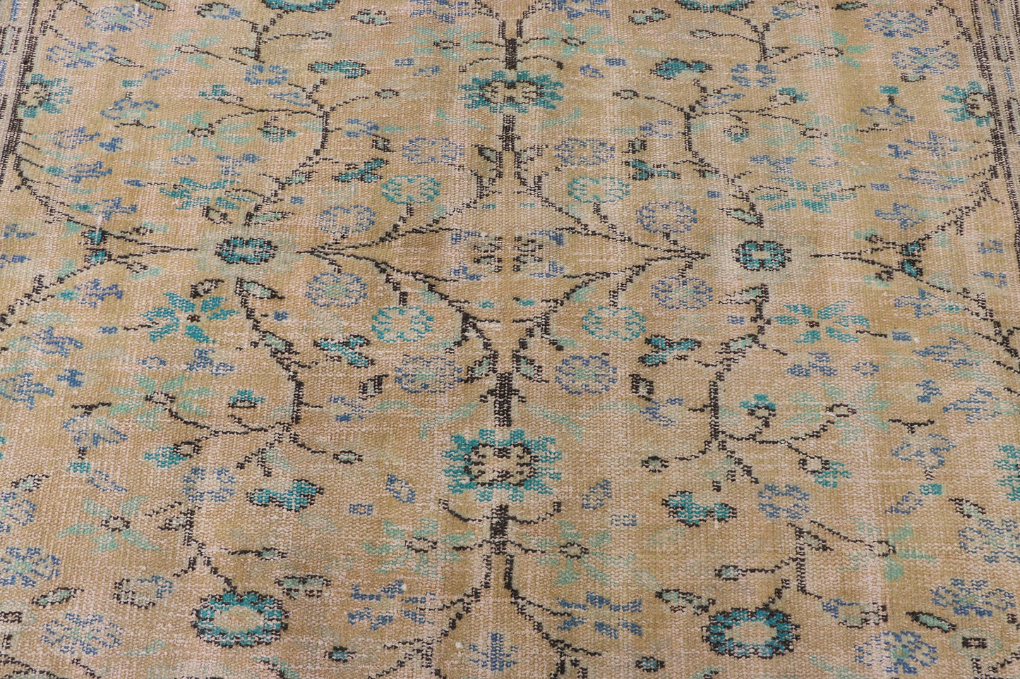 Vintage Turkish Oushak Wool Rugs for Kitchen & Entryway