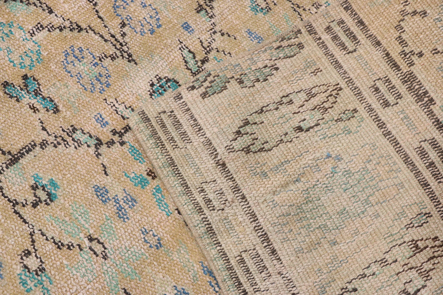 Vintage Turkish Oushak Wool Rugs for Kitchen & Entryway