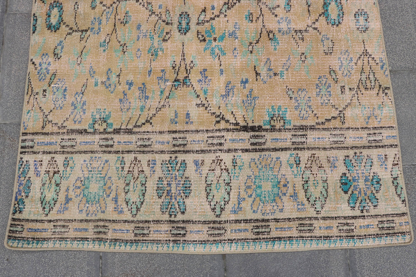 Vintage Turkish Oushak Wool Rugs for Kitchen & Entryway