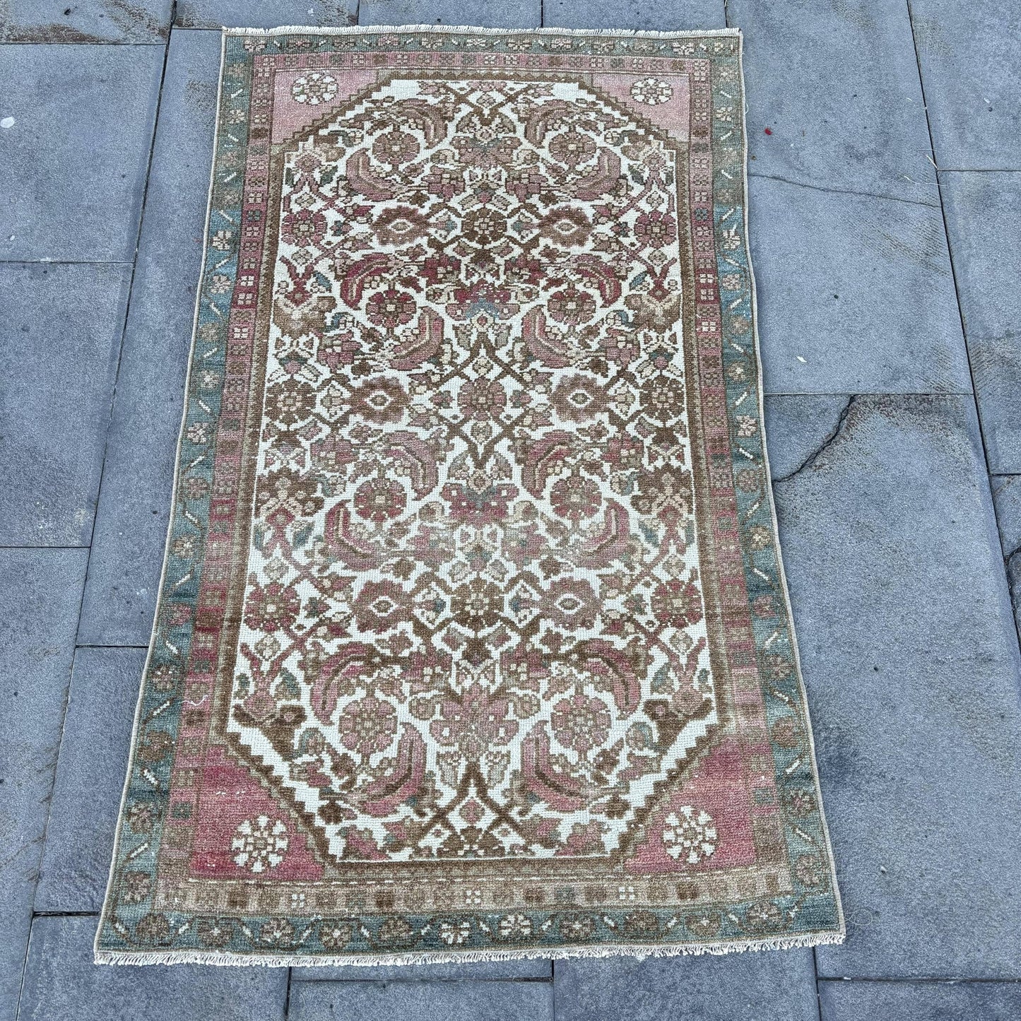 Turkish Vintage Bohemian Kilim Rug Handwoven Door Mat