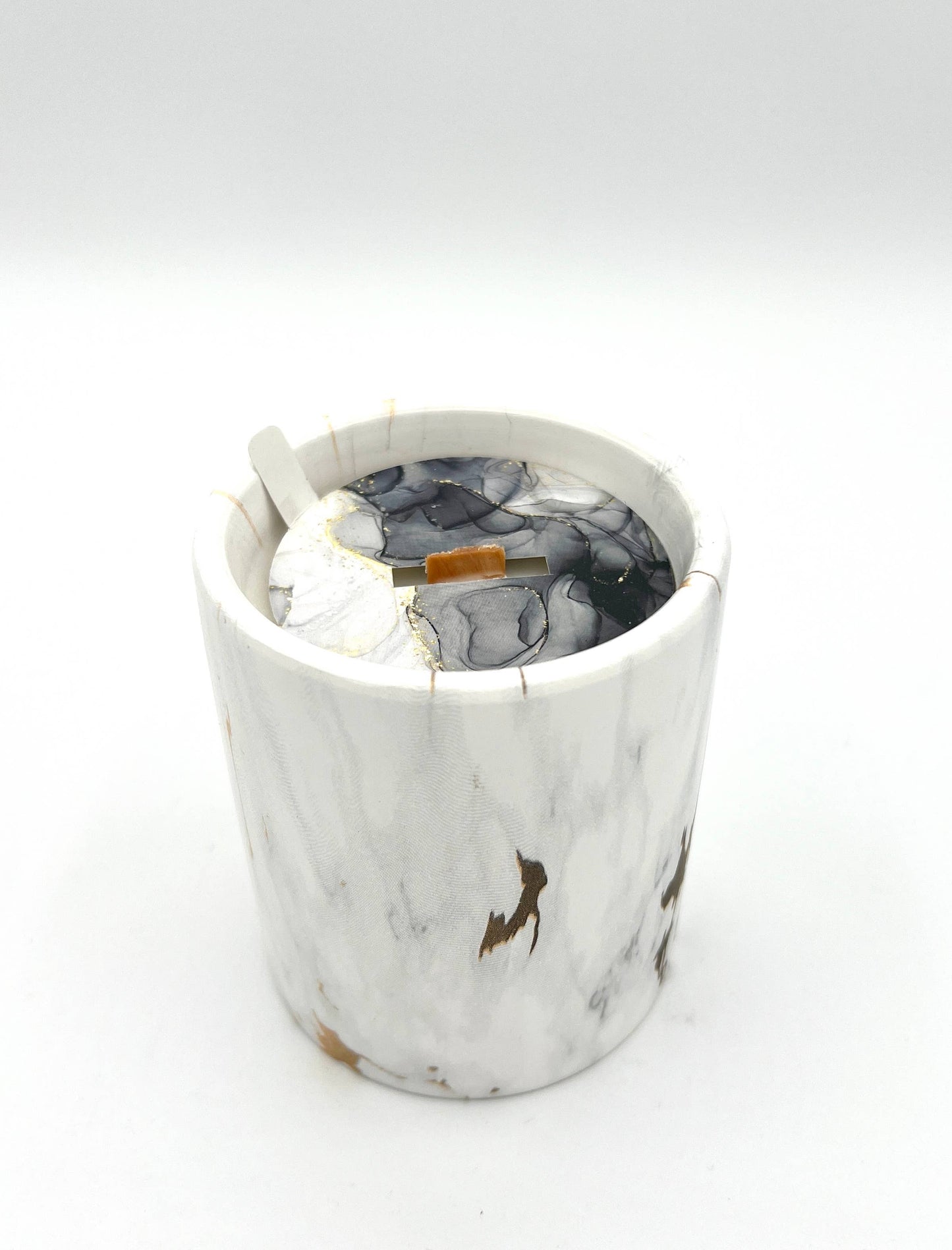 Biophilia: Gold & White Marble Labdanum Scented Candle