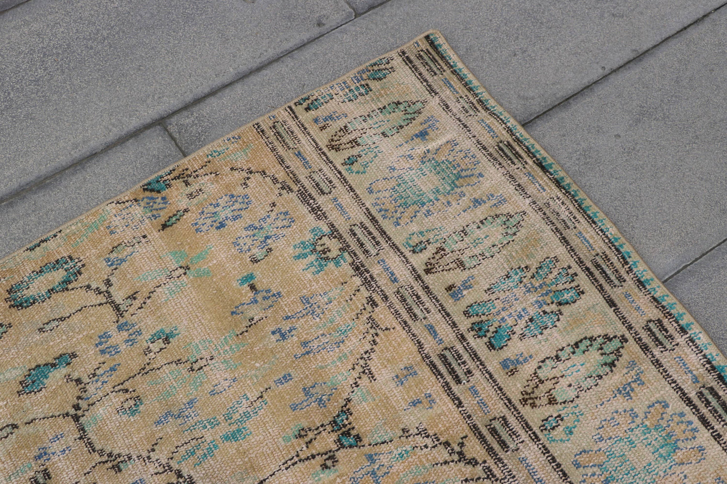 Vintage Turkish Oushak Wool Rugs for Kitchen & Entryway