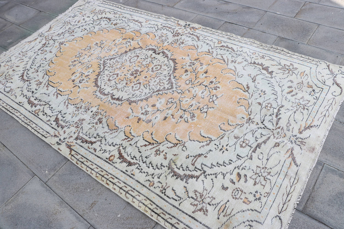 Turkish Vintage Oushak Large Rugs for Bedroom and Floor