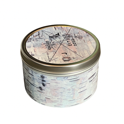 Birch Bark Wooden Wick 11 oz Tin Candle