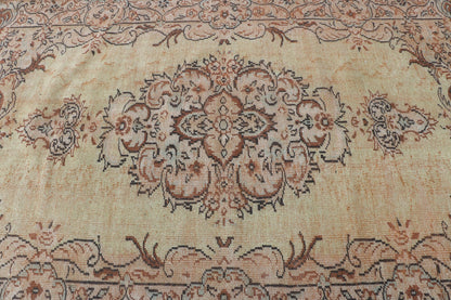 Large Turkish Oushak Wool Rug for Dining Room