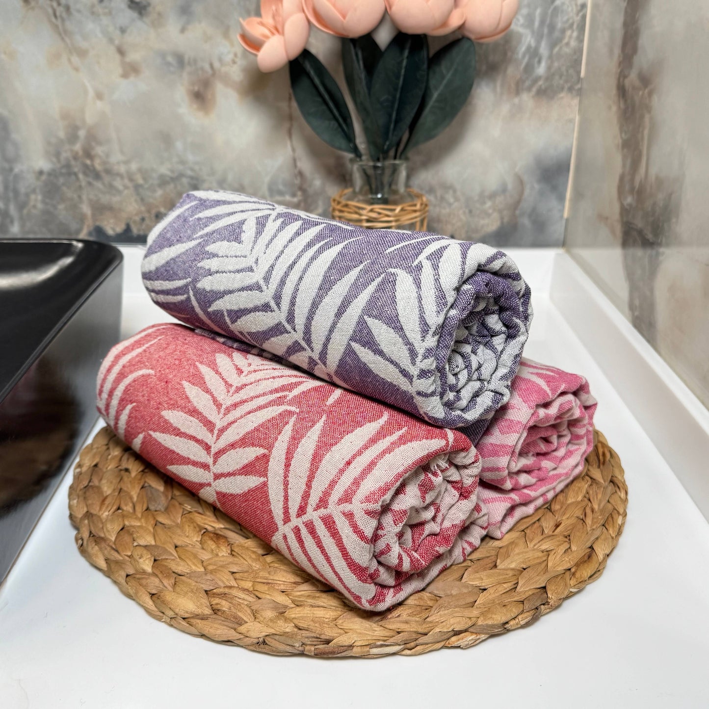 Tropical Patterned Turkish Cotton Towels for Daily Use