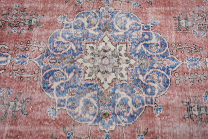 Vintage Classic Wool Rug: Red & Blue Intricate Design