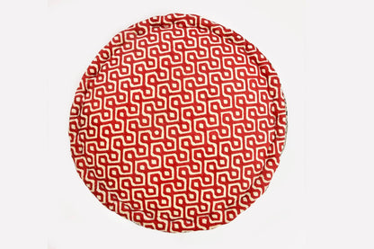 Block Print Meditation Cushion - Double Sided Round