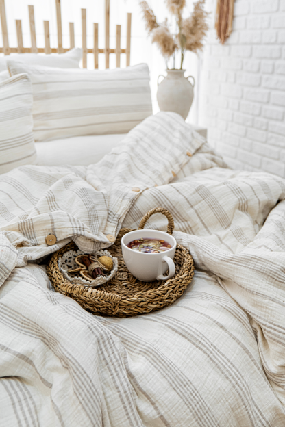 Gots Certified Muslin Duvet Cover Set With Pillowcases