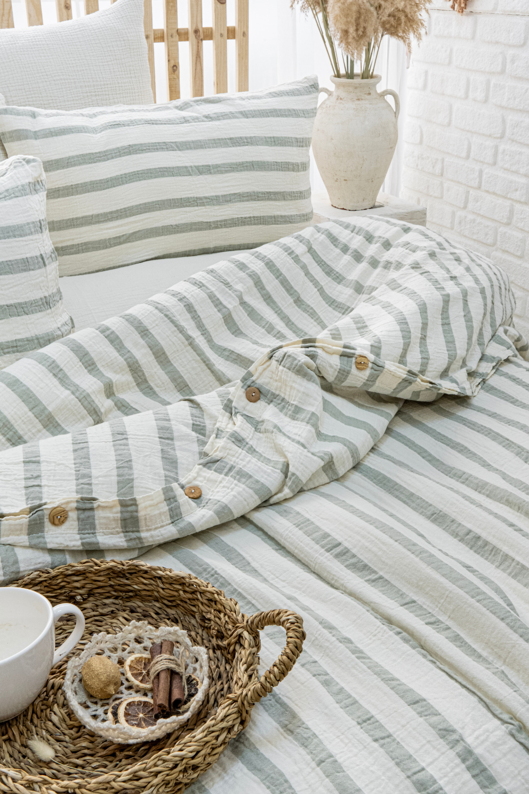 Gots Certified Muslin Duvet Cover Set With Pillowcases