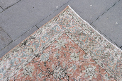 Turkish Vintage Oushak Accent Rug 4x7 for Bedroom