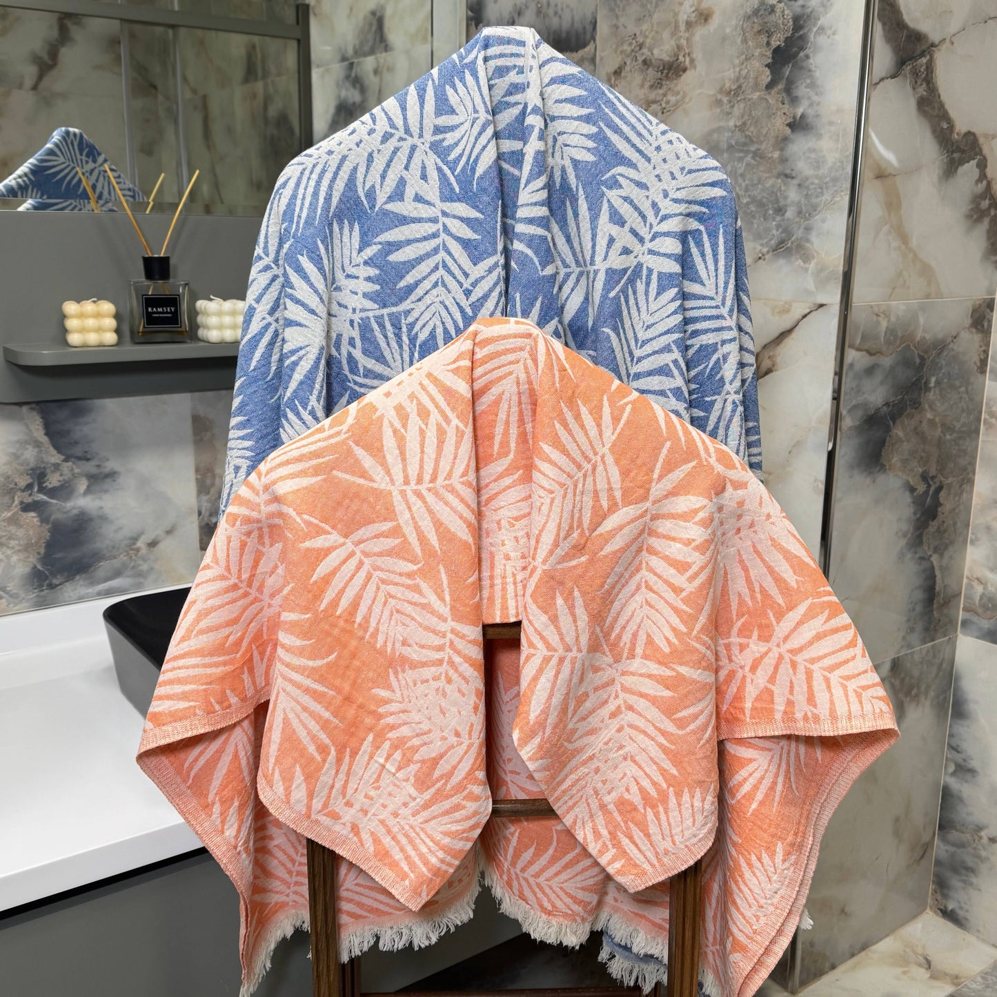 Tropical Patterned Turkish Cotton Towels for Daily Use