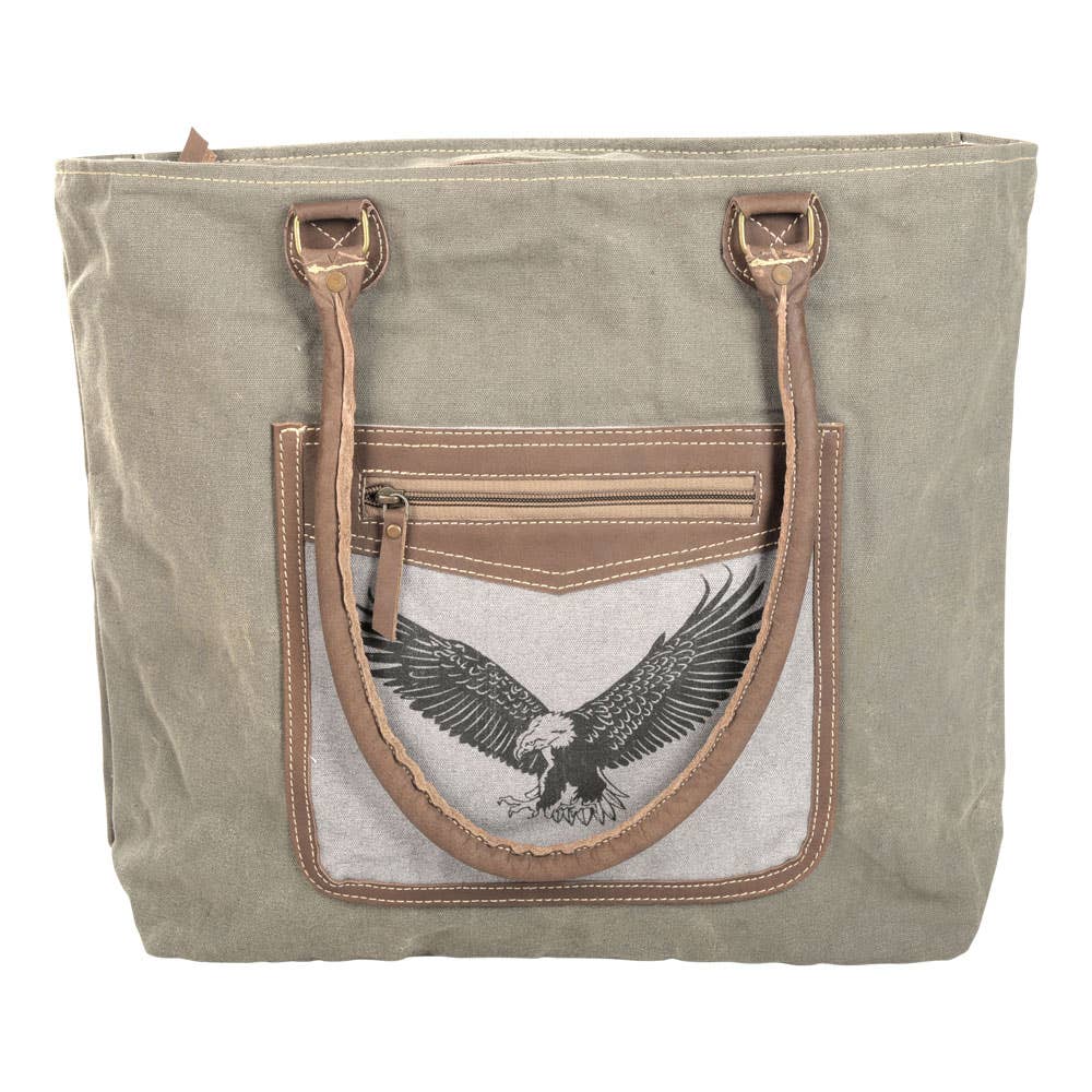 Eagle Tote With Leather Trim