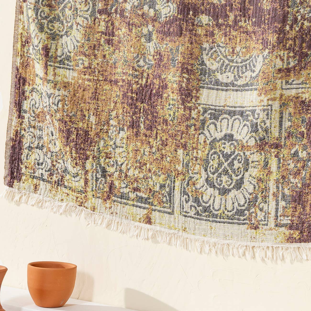 100% Cotton Throw Blanket Home Decor 51x67" Farmhouse Cover
