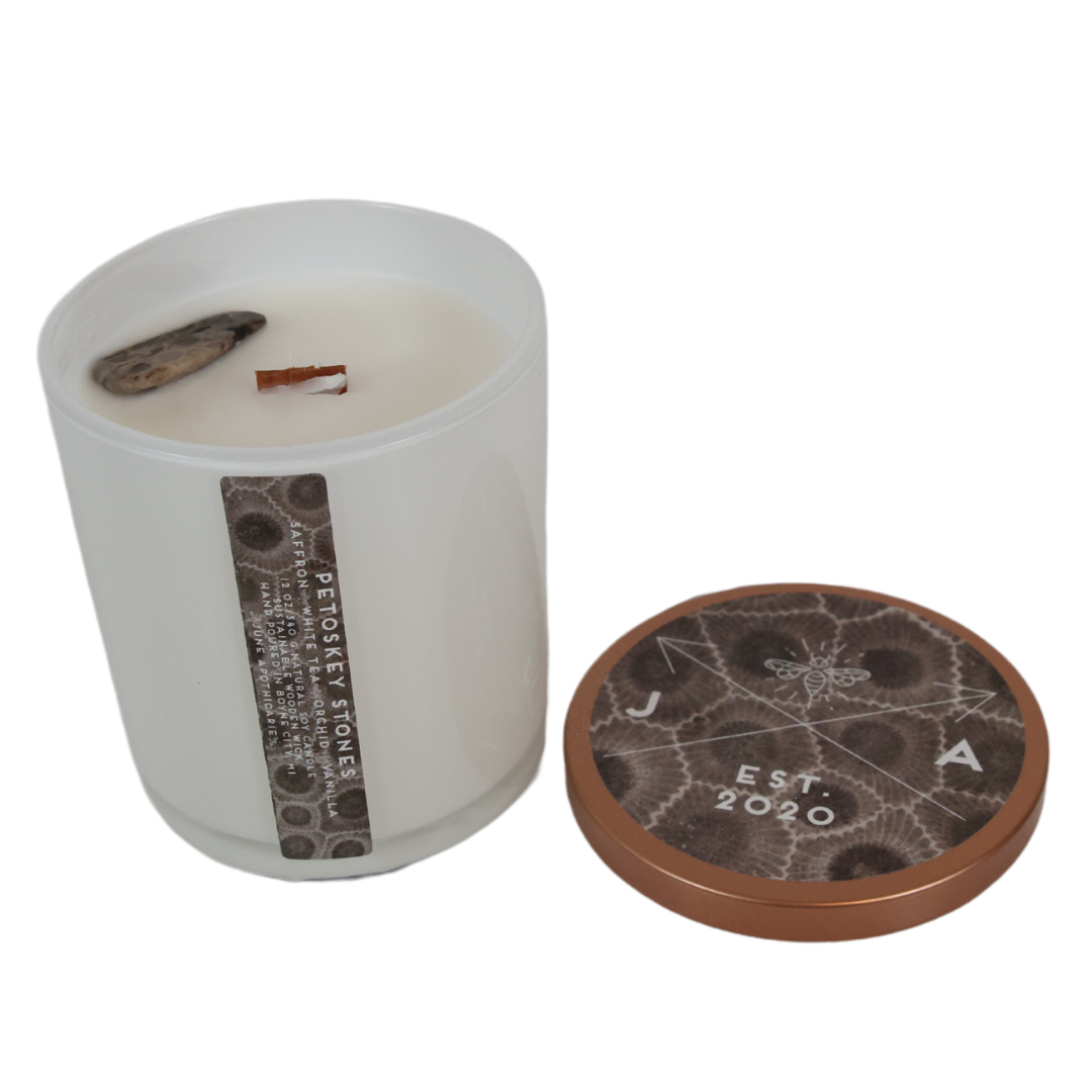 Petoskey Stones® 12 oz Wooden Wick Tumbler Candle- Michigan