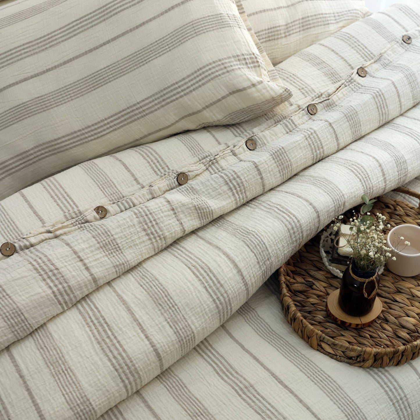 Gots Certified Muslin Duvet Cover Set With Pillowcases