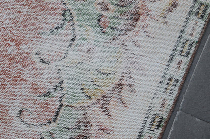 Turkish Vintage Rug 4,9x7,8 ft, Red Ikat Rug