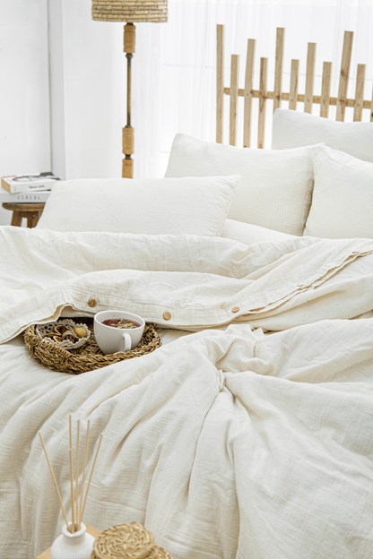 Gots Certified Muslin Duvet Cover Set With Pillowcases