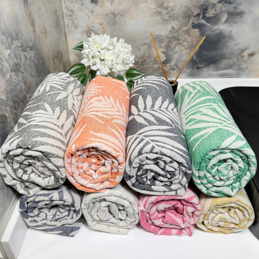 Tropical Patterned Turkish Cotton Towels for Daily Use