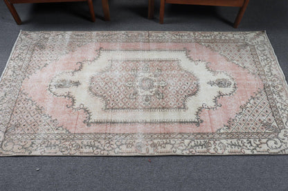 Turkish Accent Rug 3,5x6,5 ft (108x198 cm), Beige Abstract Vintage Rug