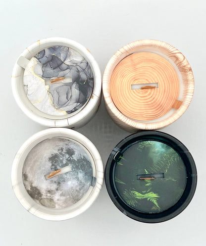 Biophilia:  Gold & White Marble Labdanum Scented Candle