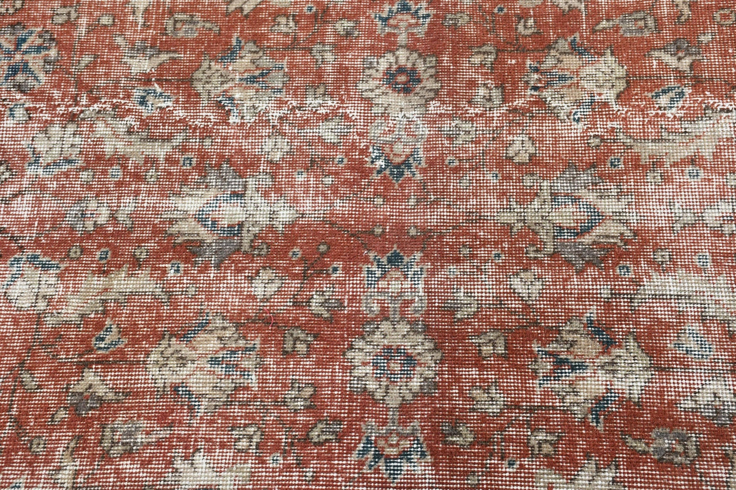 Vintage Turkish Rug, Red Floral, 6.4x3.3 ft, Boho, SCR-445