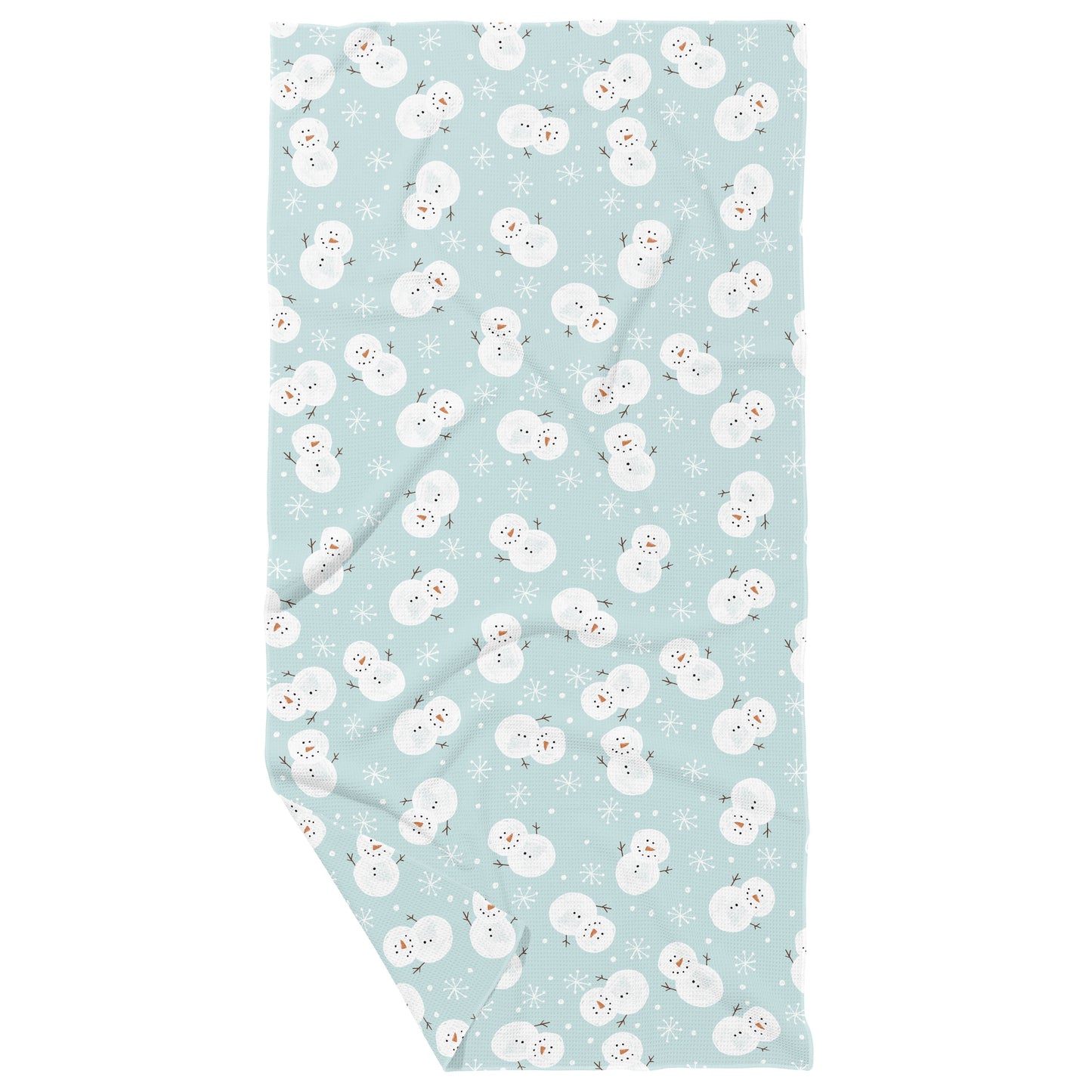 Happy Snowmen Double Sided Waffle Dish Towel