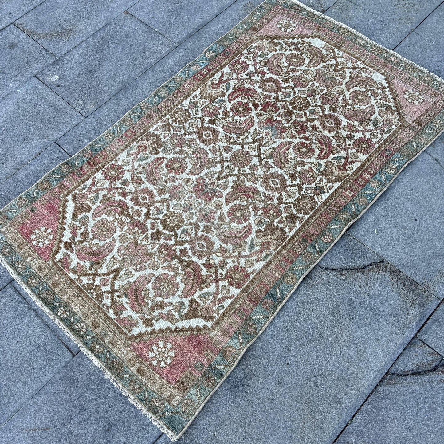 Turkish Vintage Bohemian Kilim Rug Handwoven Door Mat