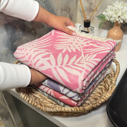 Tropical Patterned Turkish Cotton Towels for Daily Use