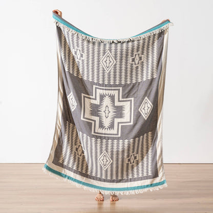 100% Cotton Throw Blanket Home Decor 51x67" Farmhouse Cover