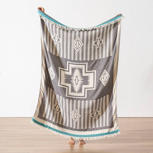100% Cotton Throw Blanket Home Decor 51x67" Farmhouse Cover