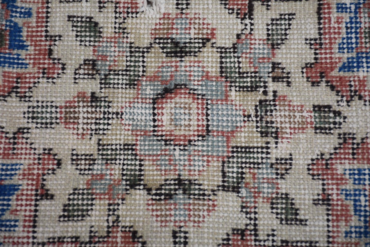 Vintage Classic Wool Rug: Red & Blue Intricate Design