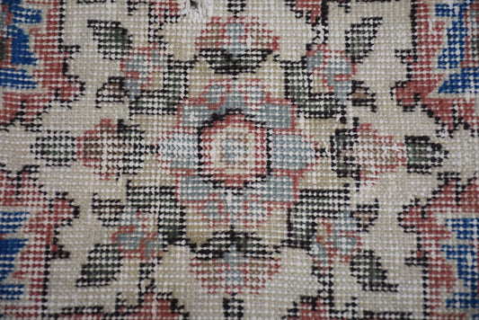 Vintage Classic Wool Rug: Red & Blue Intricate Design