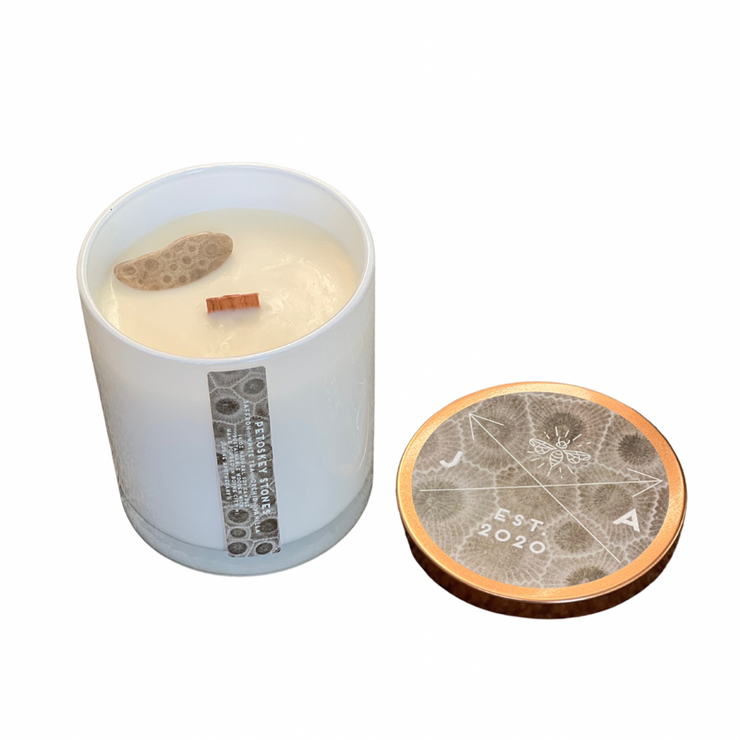 Petoskey Stones® 12 oz Wooden Wick Tumbler Candle- Michigan