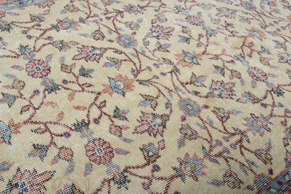 3,6x6,8 ft Turkish Rug, Area Vintage Rug, Beige Persian Rug