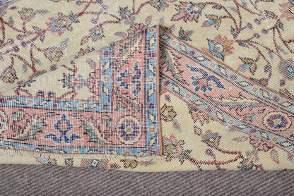 3,6x6,8 ft Turkish Rug, Area Vintage Rug, Beige Persian Rug
