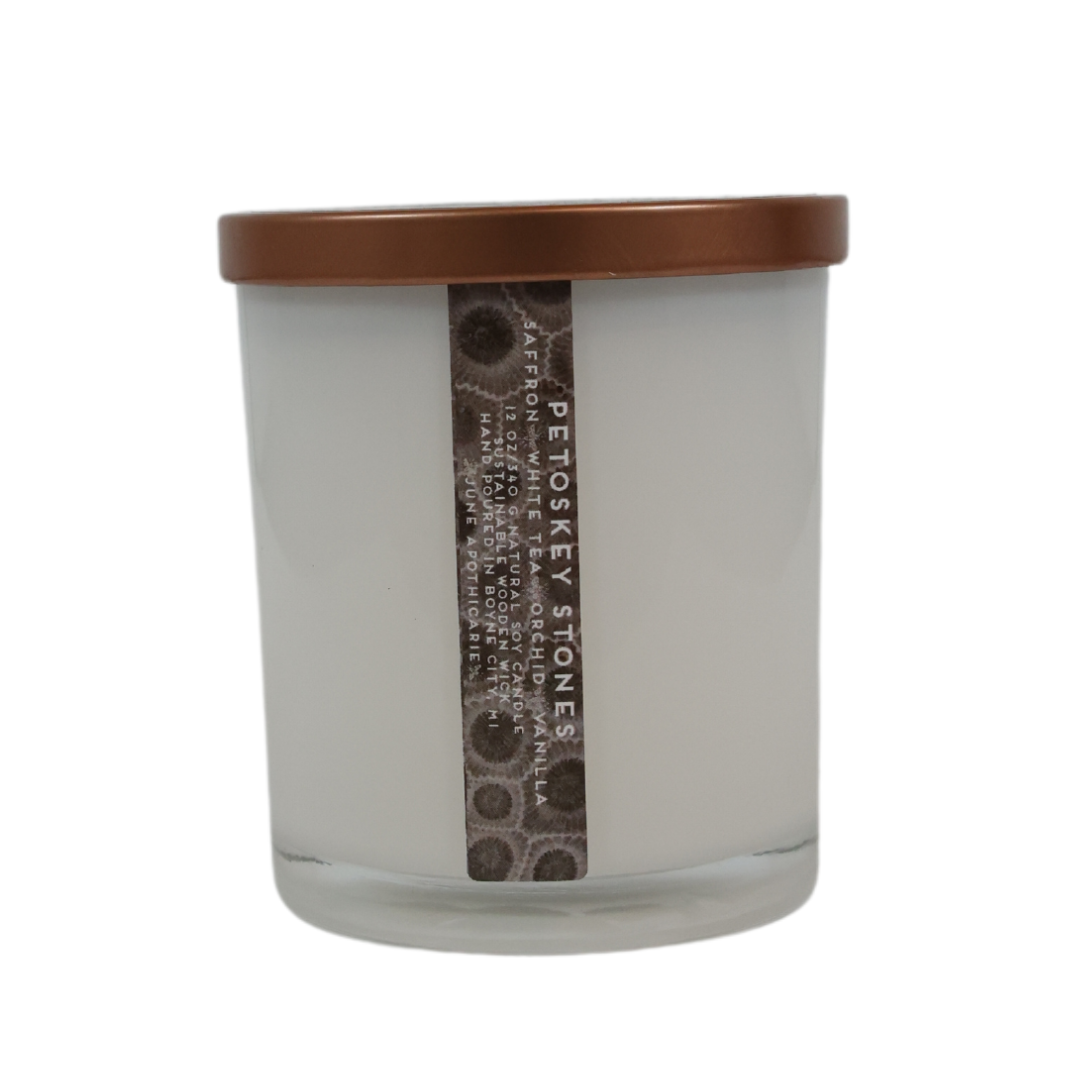 Petoskey Stones® 12 oz Wooden Wick Tumbler Candle- Michigan