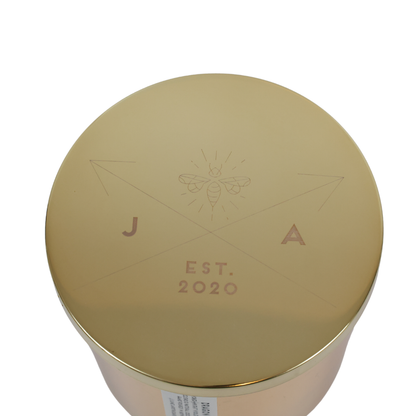 Dragon Rider Gold Glass Wooden Wick Candle