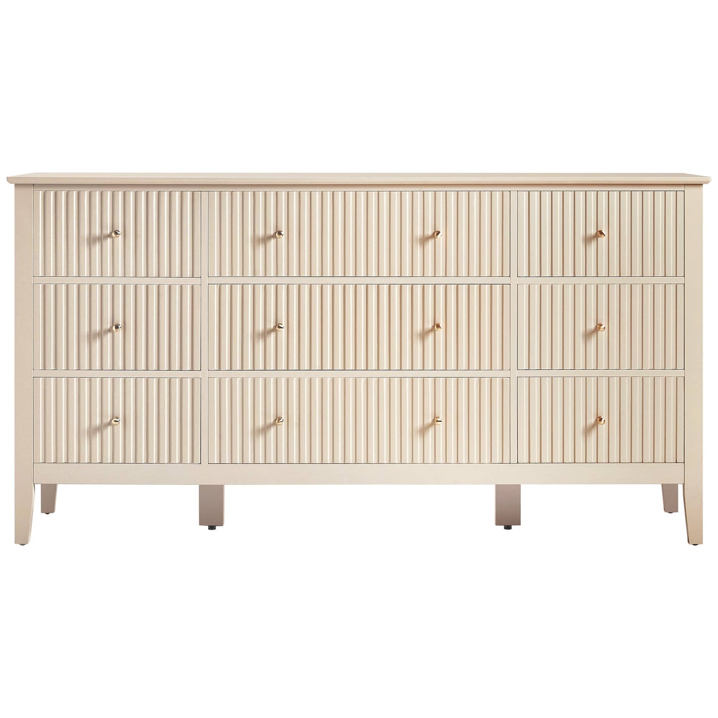 Wholesale Fluted 9-Drawer Black Wood Dresser
