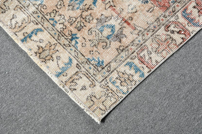 Vintage Turkish Rug, Red Floral, 6.4x3.3 ft, Boho, SCR-445