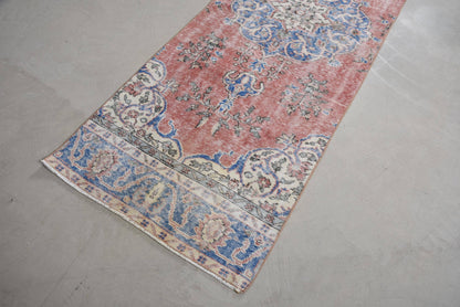 Vintage Classic Wool Rug: Red & Blue Intricate Design