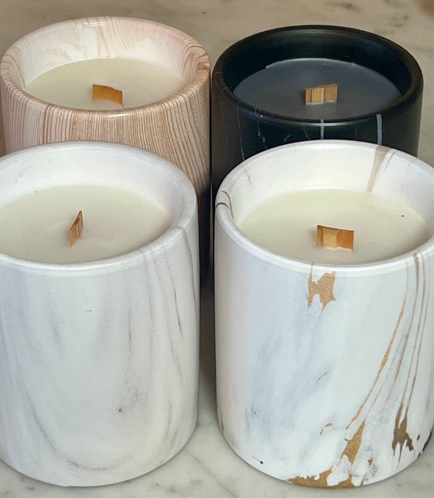 Biophilia:  Gold & White Marble Labdanum Scented Candle