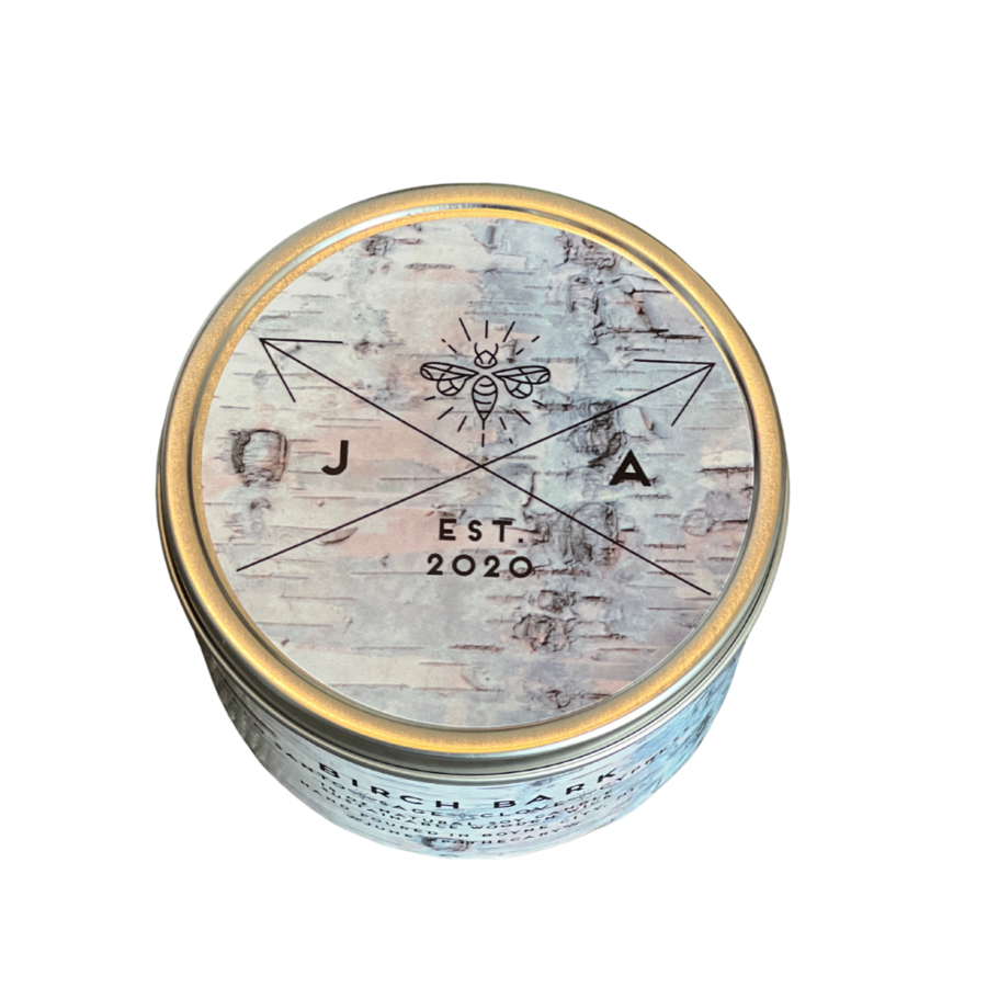 Birch Bark Wooden Wick 11 oz Tin Candle