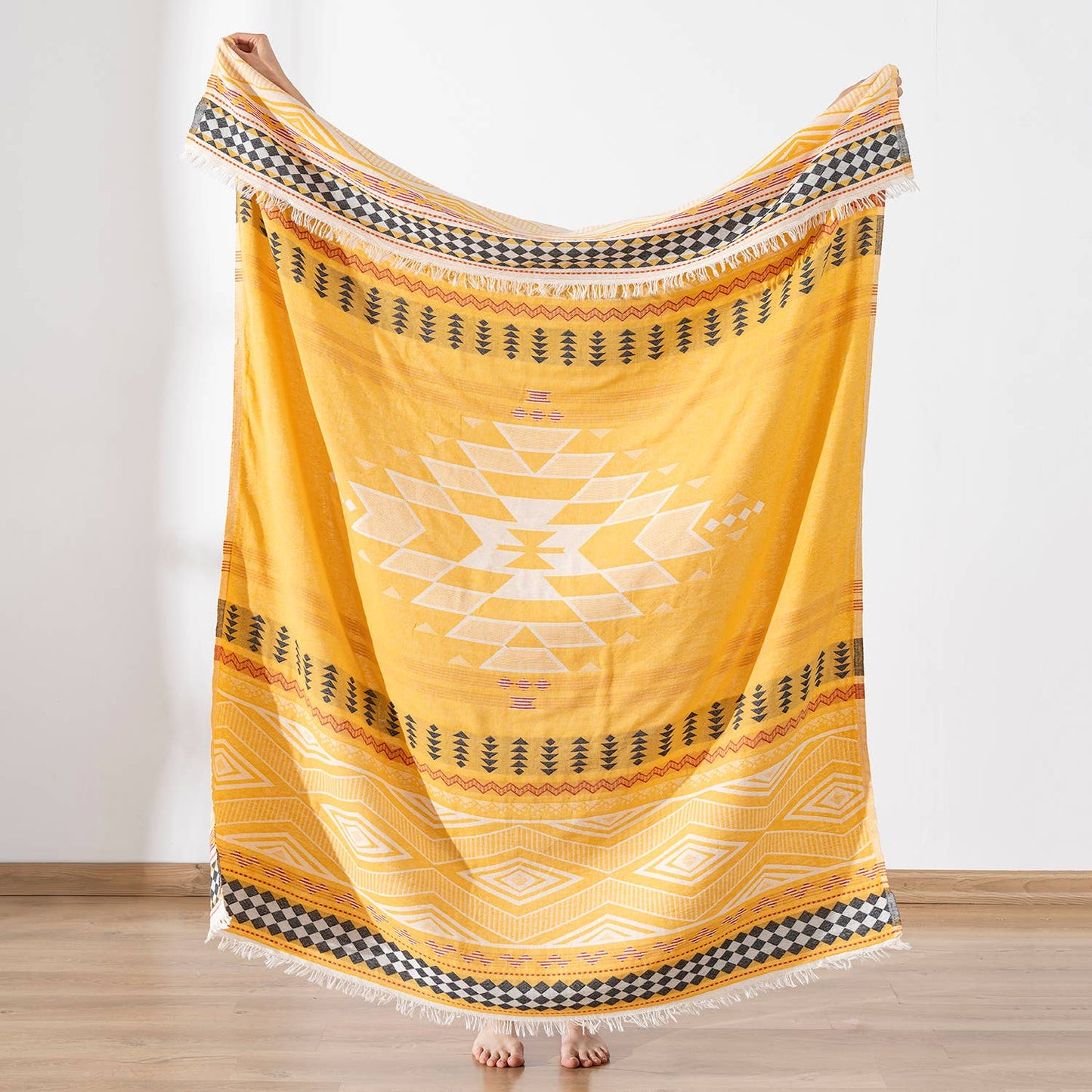 100% Cotton Throw Blanket Home Decor 51x67" Farmhouse Cover