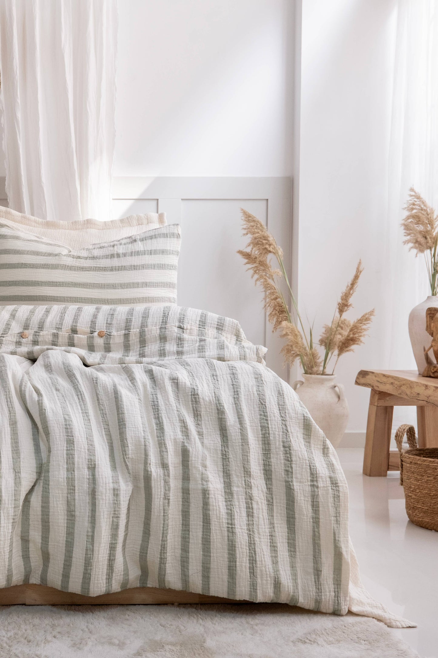 Gots Certified Muslin Duvet Cover Set With Pillowcases