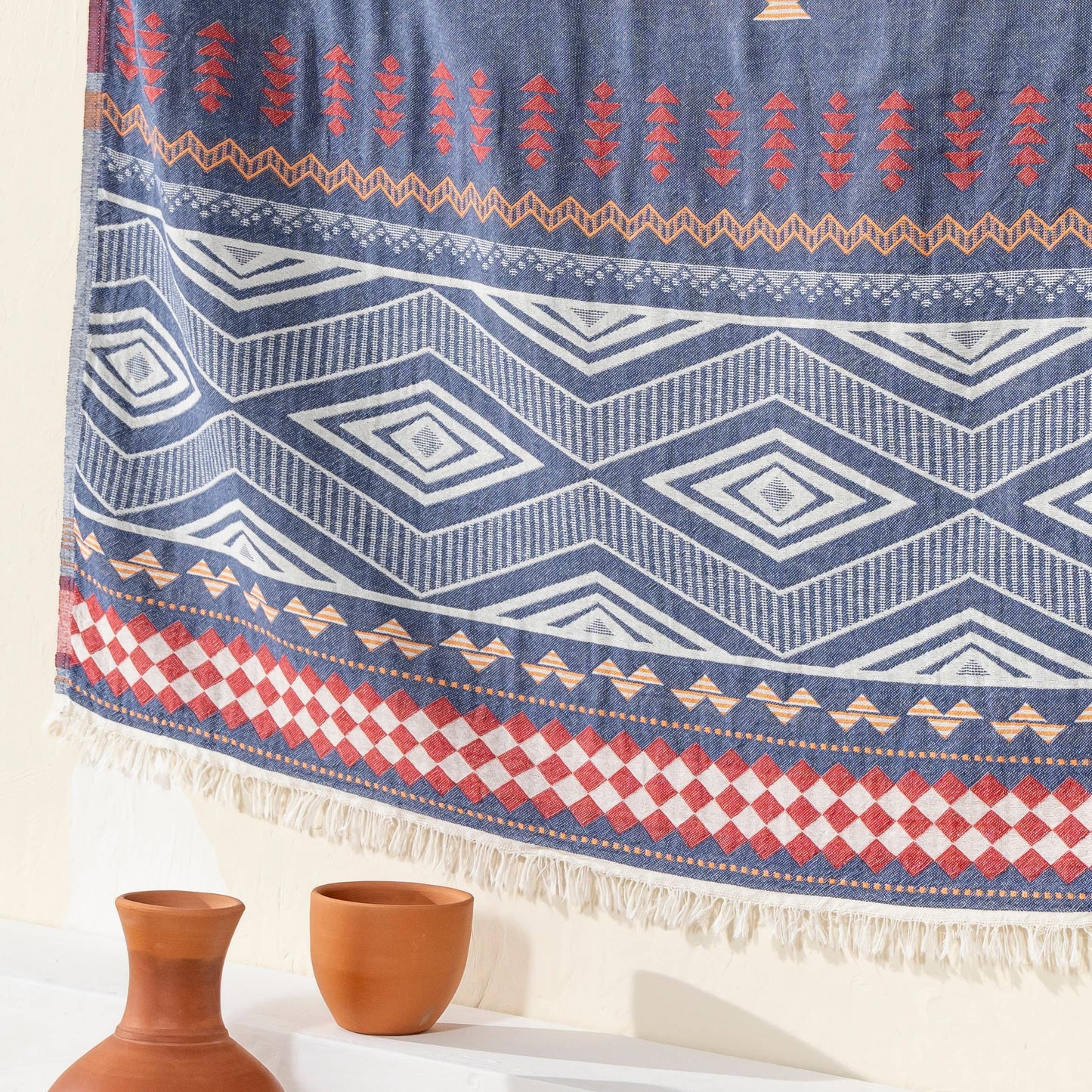 100% Cotton Throw Blanket Home Decor 51x67" Farmhouse Cover