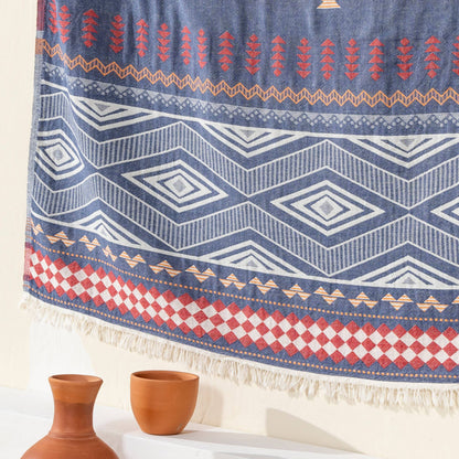 100% Cotton Throw Blanket Home Decor 51x67" Farmhouse Cover